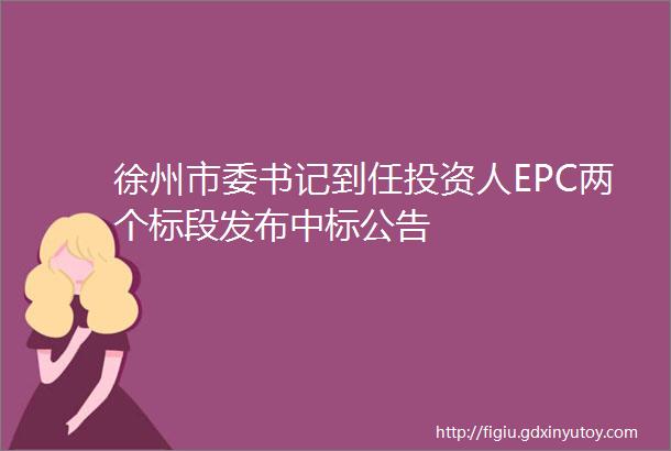 徐州市委书记到任投资人EPC两个标段发布中标公告